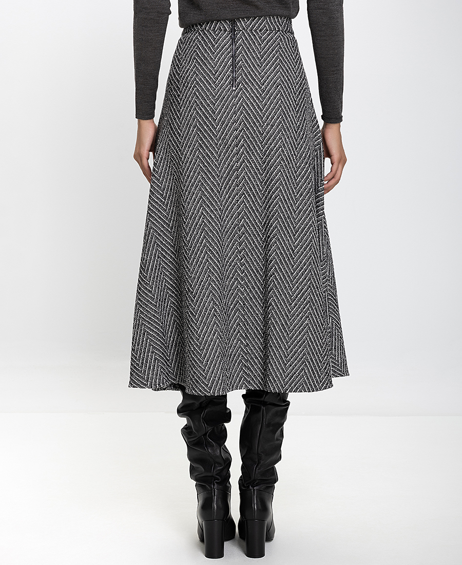 Penny Βlack Γυναικεία Φούστα Regular Fit Με Μοτίβο Ψαροκόκκαλο φωτογραφία