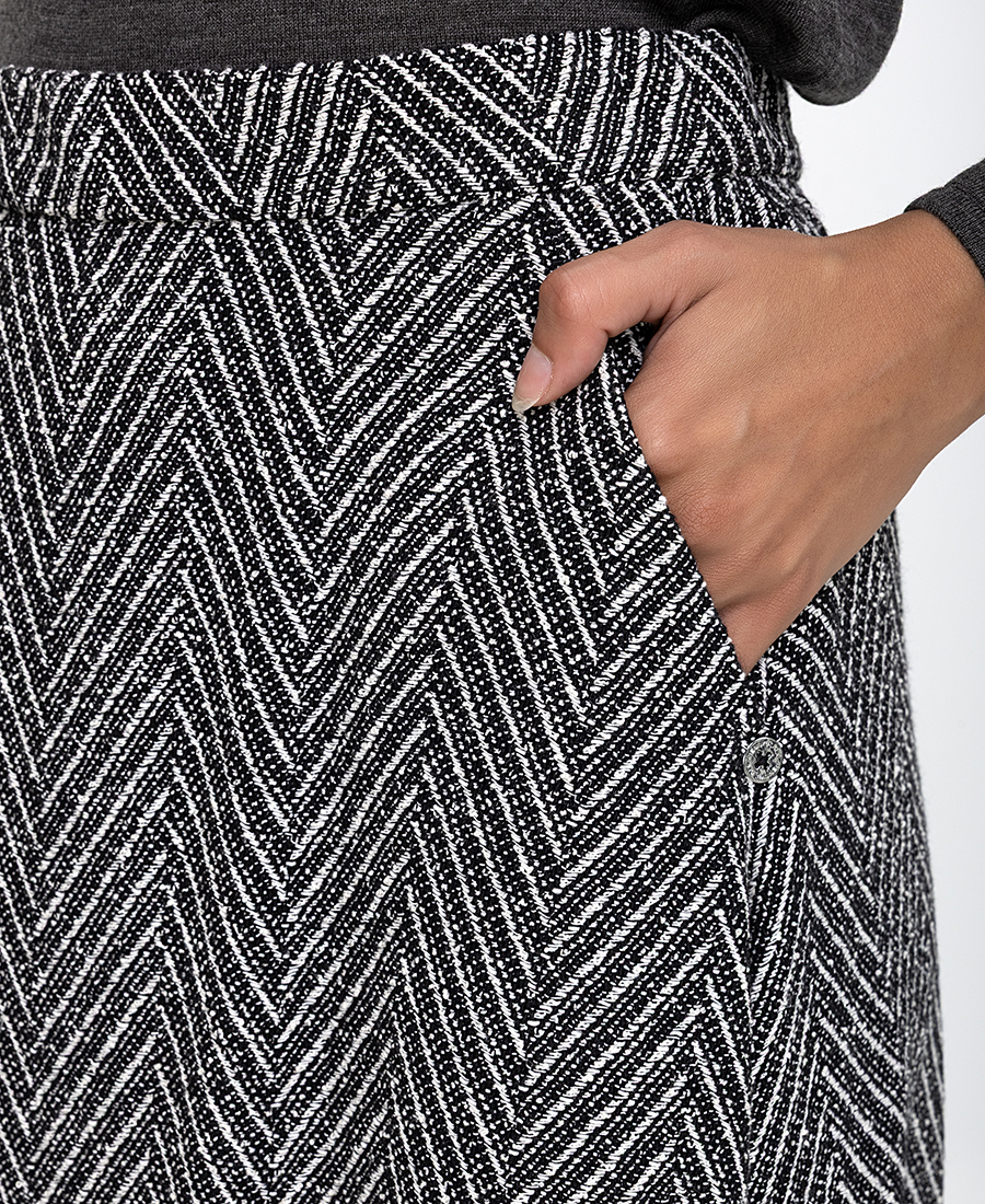 Penny Βlack Γυναικεία Φούστα Regular Fit Με Μοτίβο Ψαροκόκκαλο φωτογραφία