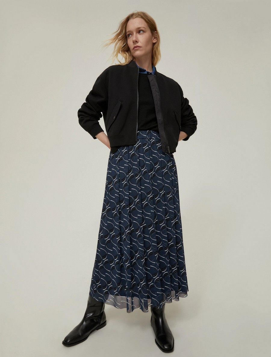 Penny Black Γυναικεία Μακριά Φούστα Πλισέ από Τούλι Regular Fit σε Μπλε φωτογραφία