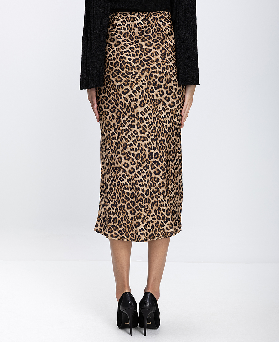 Gerald Darel Γυναικεία Midi Φούστα Σατέν Με Animal Print φωτογραφία