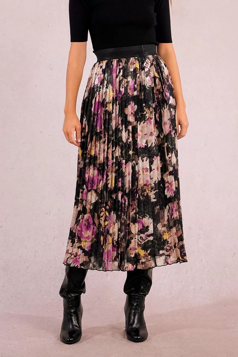 Molly Bracken Molly Bracken Γυναικεία Φούστα Flared Μακριά Πλισέ Με Print