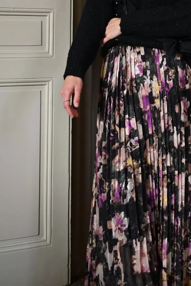 Molly Bracken Γυναικεία Φούστα Flared Μακριά Πλισέ Με Print φωτογραφία