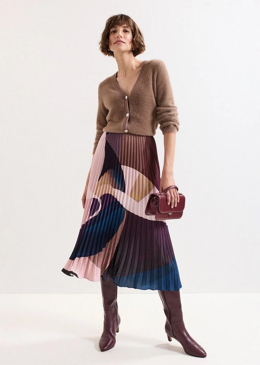 Phase Eight Γυναικεία Φούστα Πλισέ Με Abstract Μοτίβο φωτογραφία