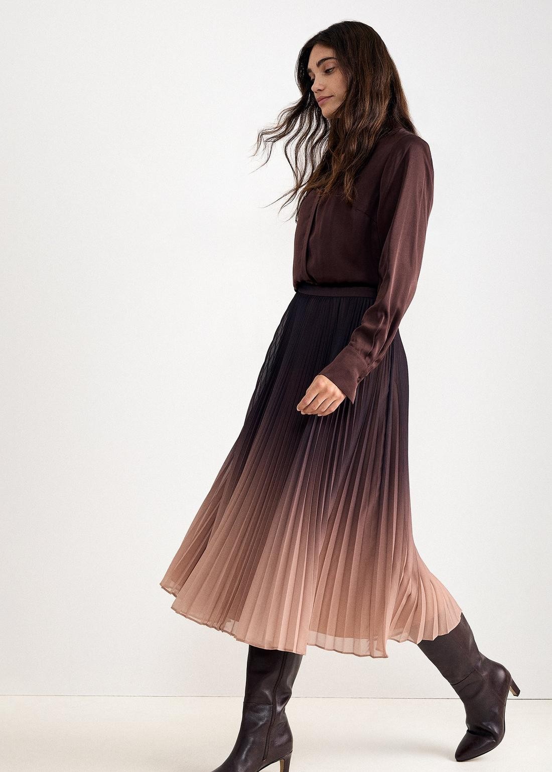Phase Eight Γυναικεία Ombre Πλισέ Midi Φούστα Regular Fit Για Βραδινές & Formal Εμφανίσεις