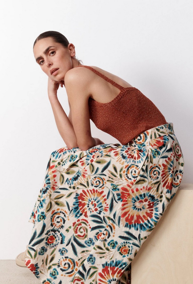 Printed midi skirt φωτογραφία