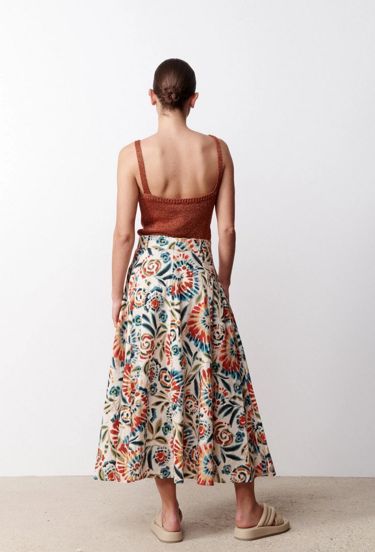Printed midi skirt φωτογραφία