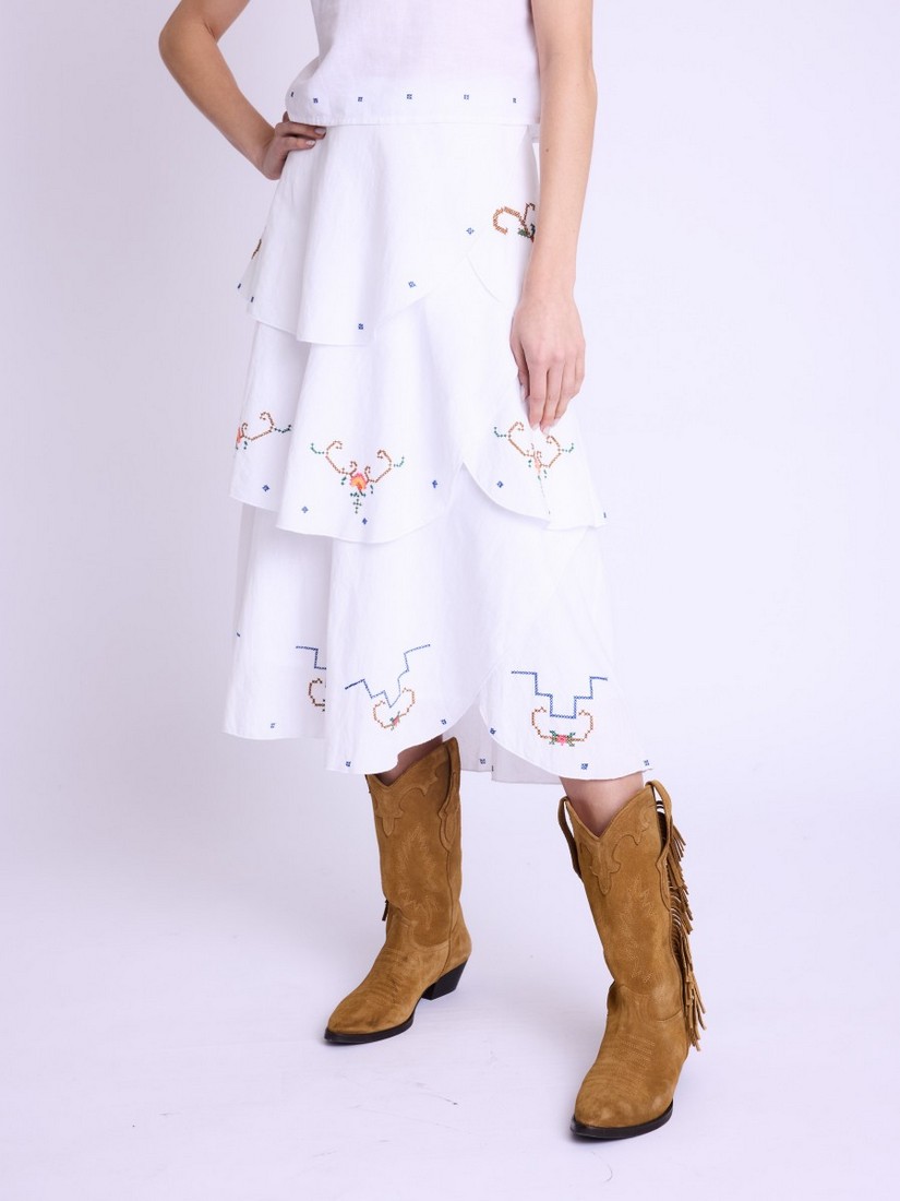 Berenice Berenice white ruffled skirt
