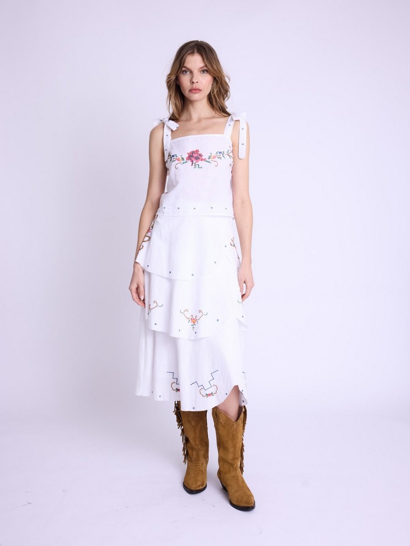 Berenice white ruffled skirt φωτογραφία