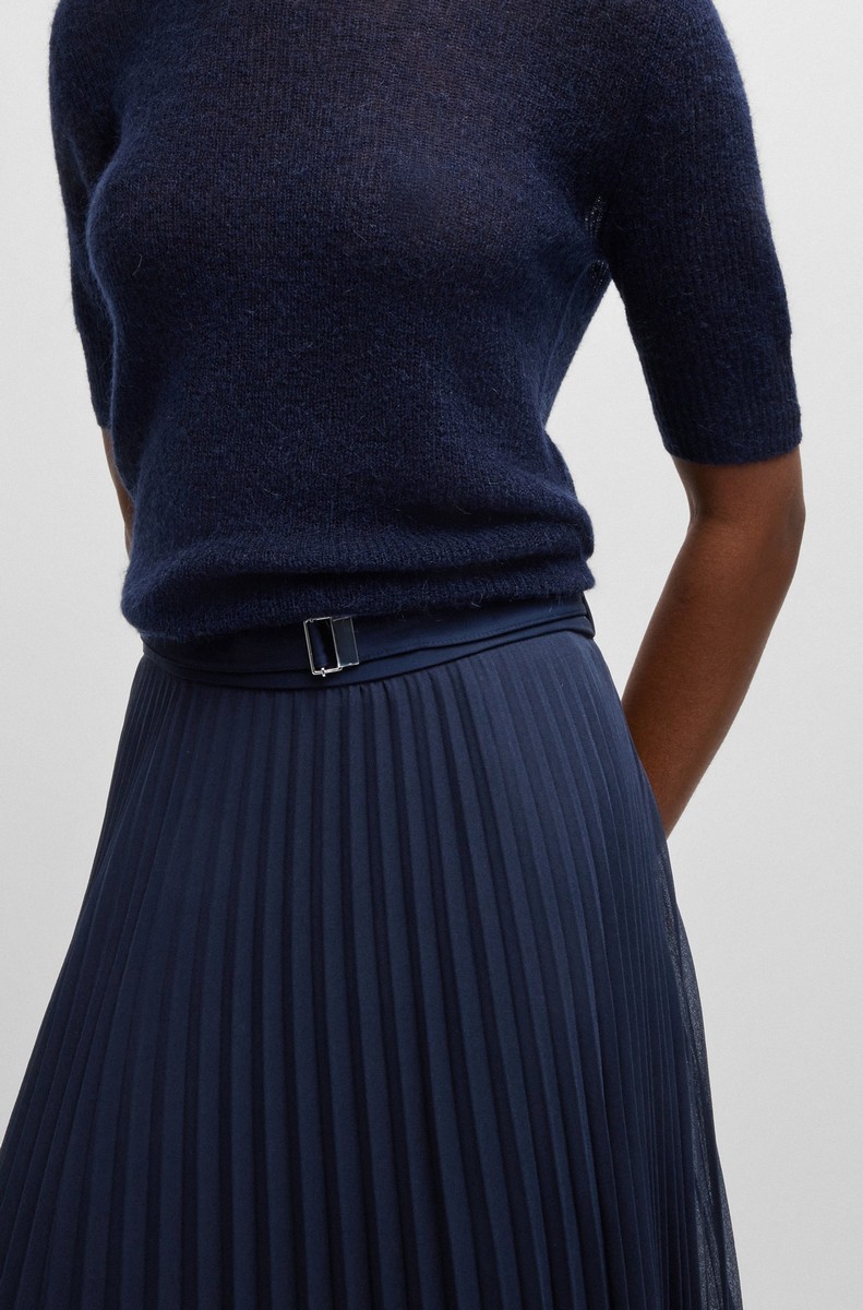 Boss Γυναικεία Φούστα A-Line Regular Fit Πολυεστέρας Μπλε φωτογραφία