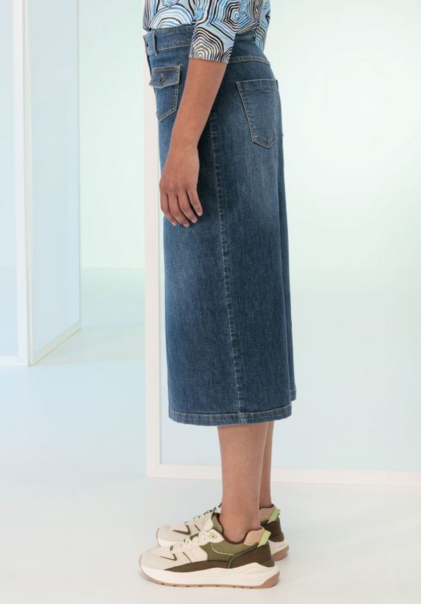 Γυναικεία Φούστα Τζιν Slim Fit Βαμβακερή Stretch Μπλε φωτογραφία