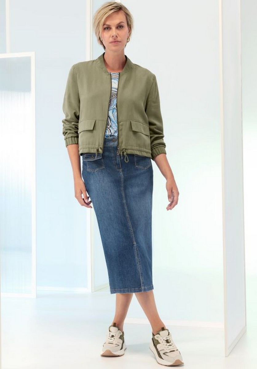 Γυναικεία Φούστα Τζιν Slim Fit Βαμβακερή Stretch Μπλε φωτογραφία