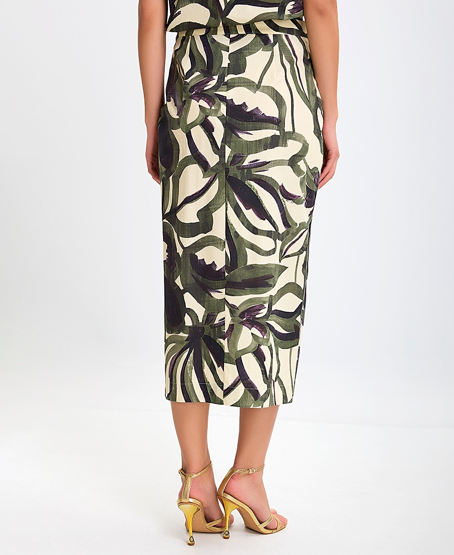 Γυναικεία Midi Φούστα Printed με Πλαϊνό Άνοιγμα Regular Fit φωτογραφία