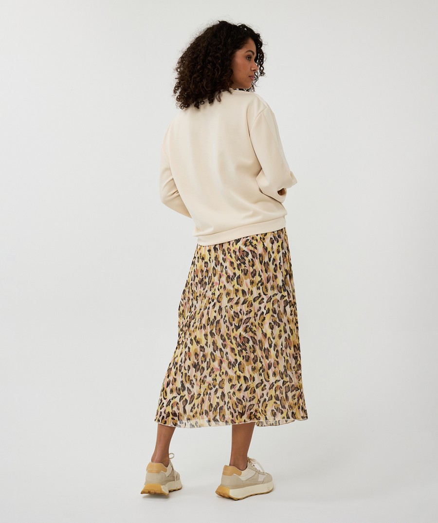 EsQualo Γυναικεία Midi Φούστα Πλισέ με Animal Print φωτογραφία