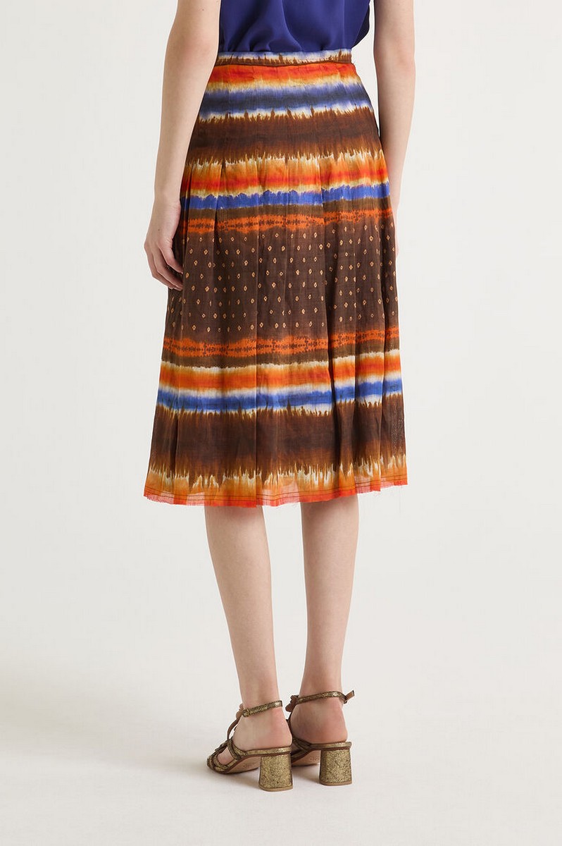Maliparmi Γυναικεία Midi Φούστα Πλισέ Tie-Dye σε Εμπριμέ φωτογραφία