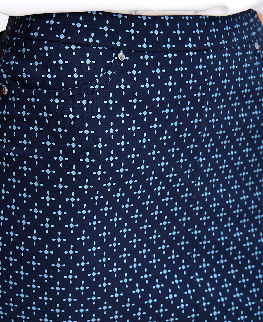 Γυναικεία Ψηλόμεση Φούστα Pencil με Μικρομοτίβο σε Μπλε φωτογραφία