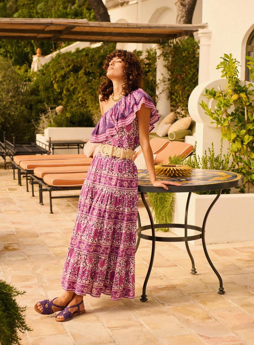 Petite Mendigote Γυναικεία Μακριά Φούστα με Φλοράλ Μοτίβο και Λάστιχο στη Μέση σε Ροζ φωτογραφία