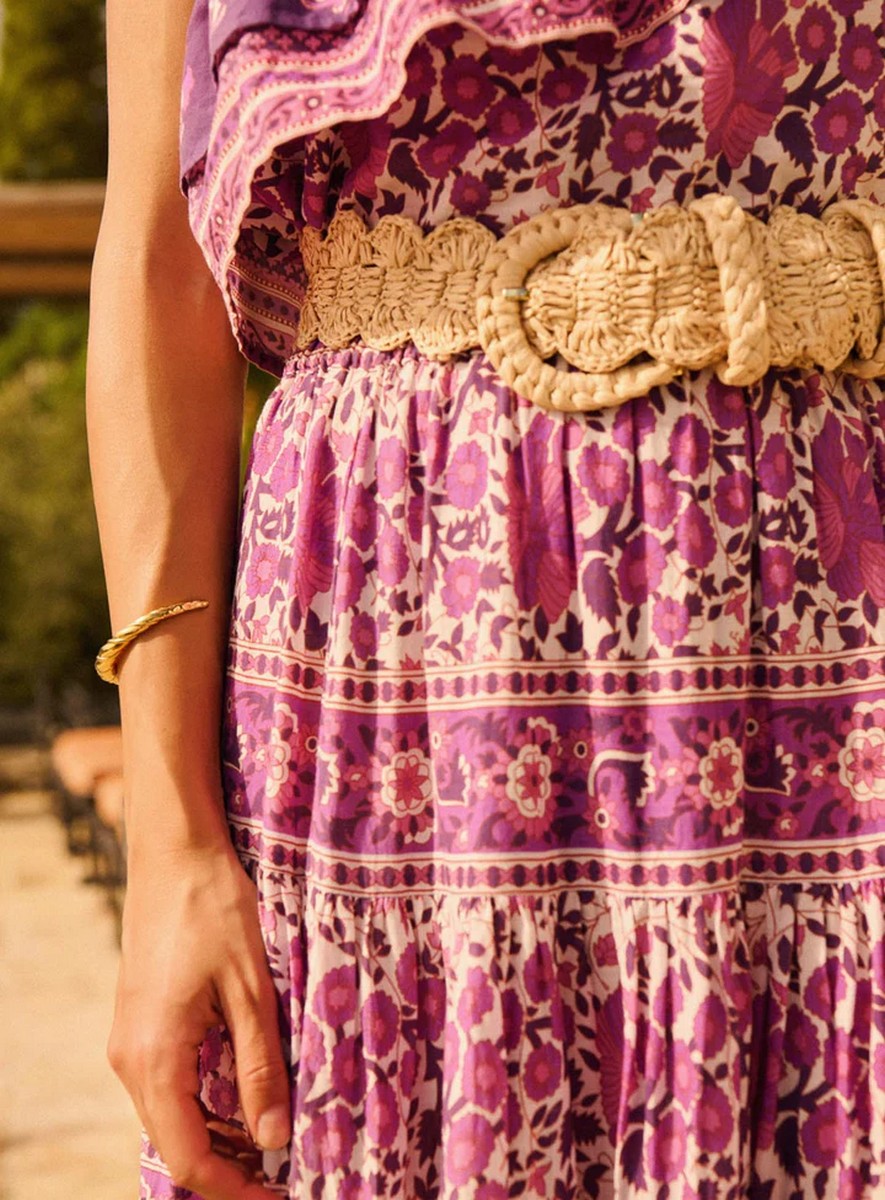 Petite Mendigote Γυναικεία Μακριά Φούστα με Φλοράλ Μοτίβο και Λάστιχο στη Μέση σε Ροζ φωτογραφία