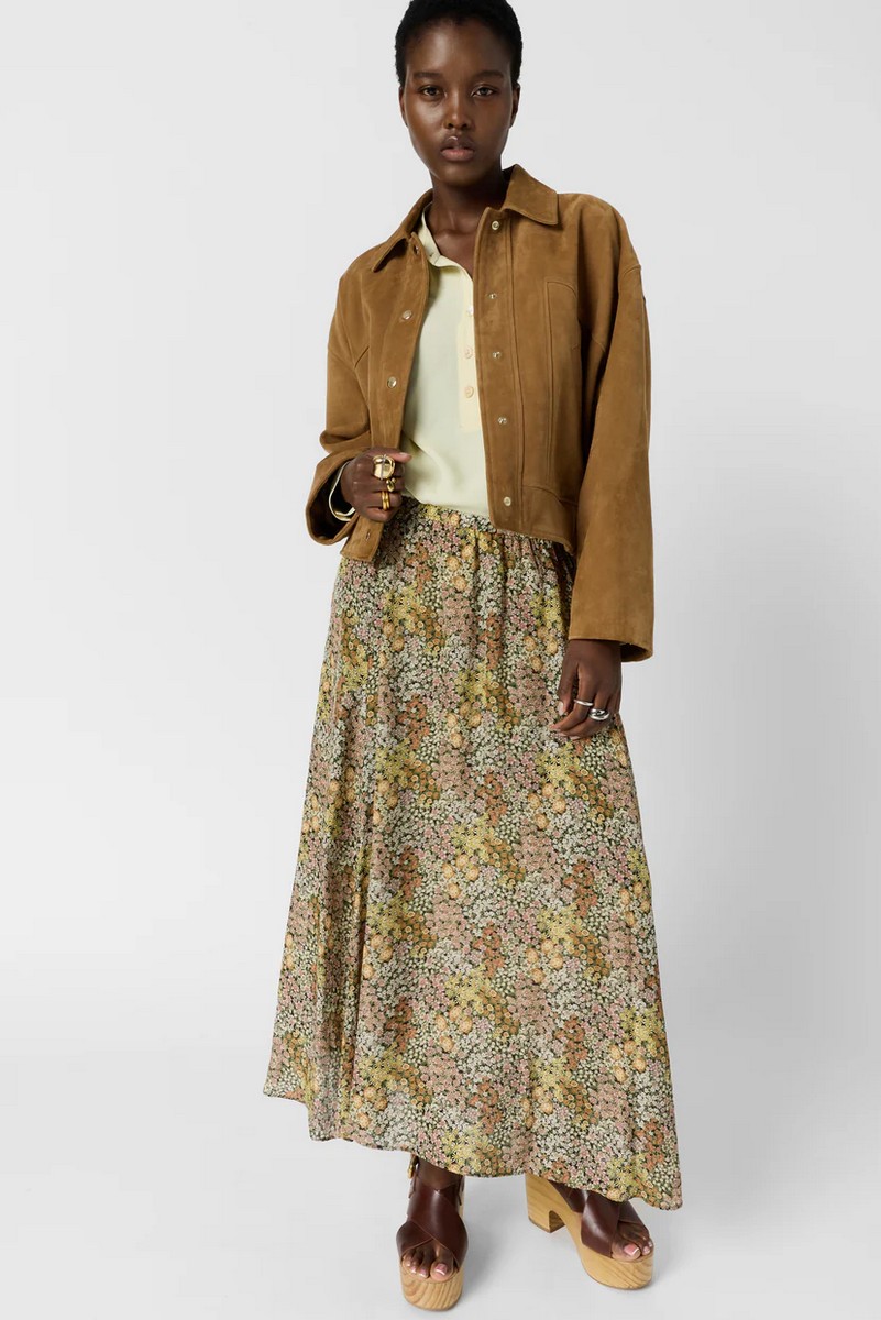 Gerard Darel Γυναικεία Φούστα Maxi Με Φλοράλ Σχέδιο Flared Fit