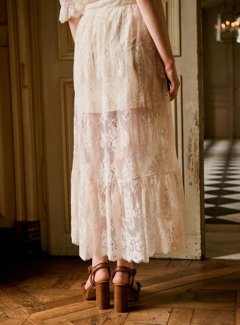 Petite Mendigote Γυναικεία Maxi Φούστα Με Δαντέλα Και Layered Σχέδιο φωτογραφία