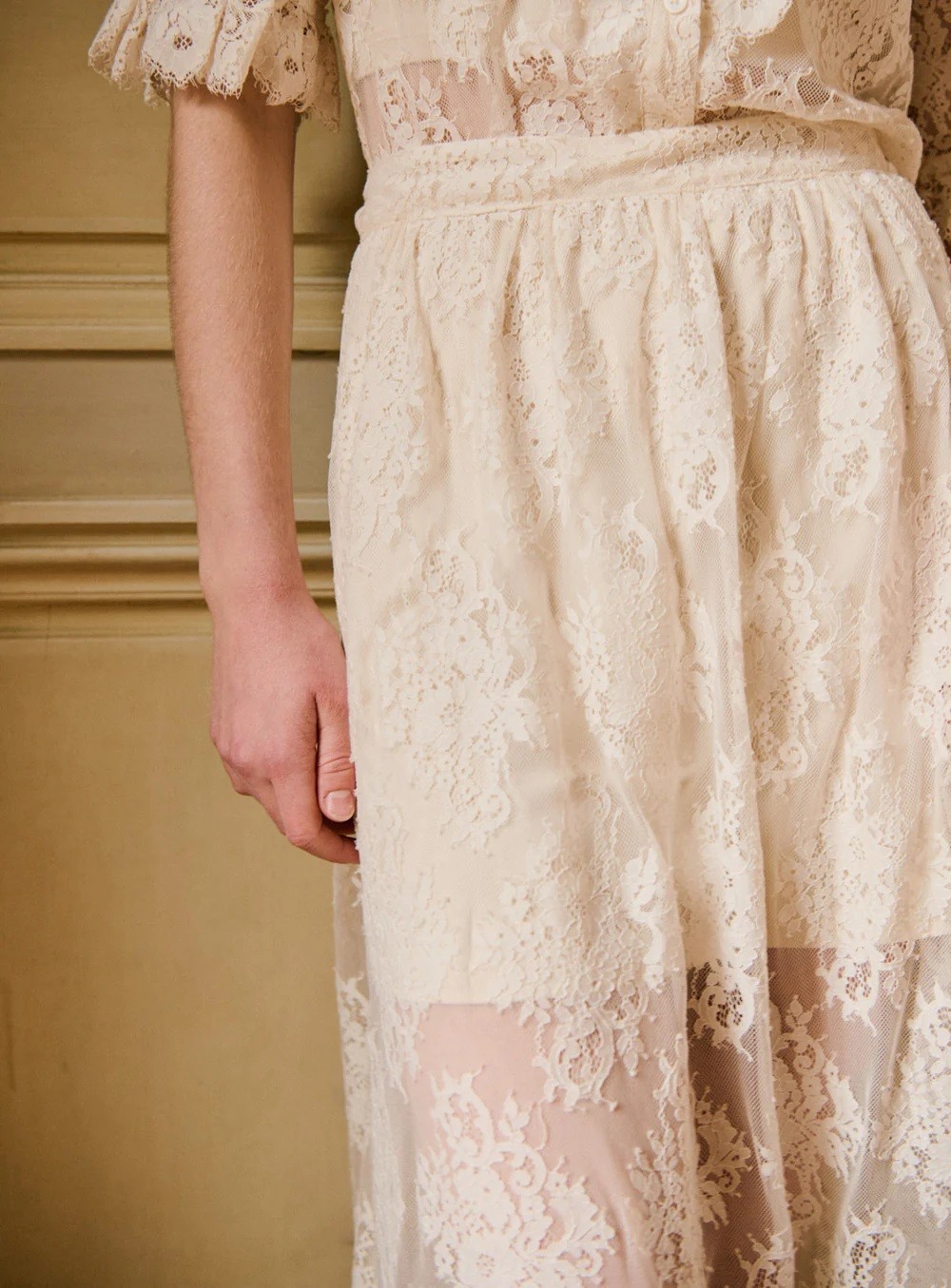 Petite Mendigote Γυναικεία Maxi Φούστα Με Δαντέλα Και Layered Σχέδιο φωτογραφία