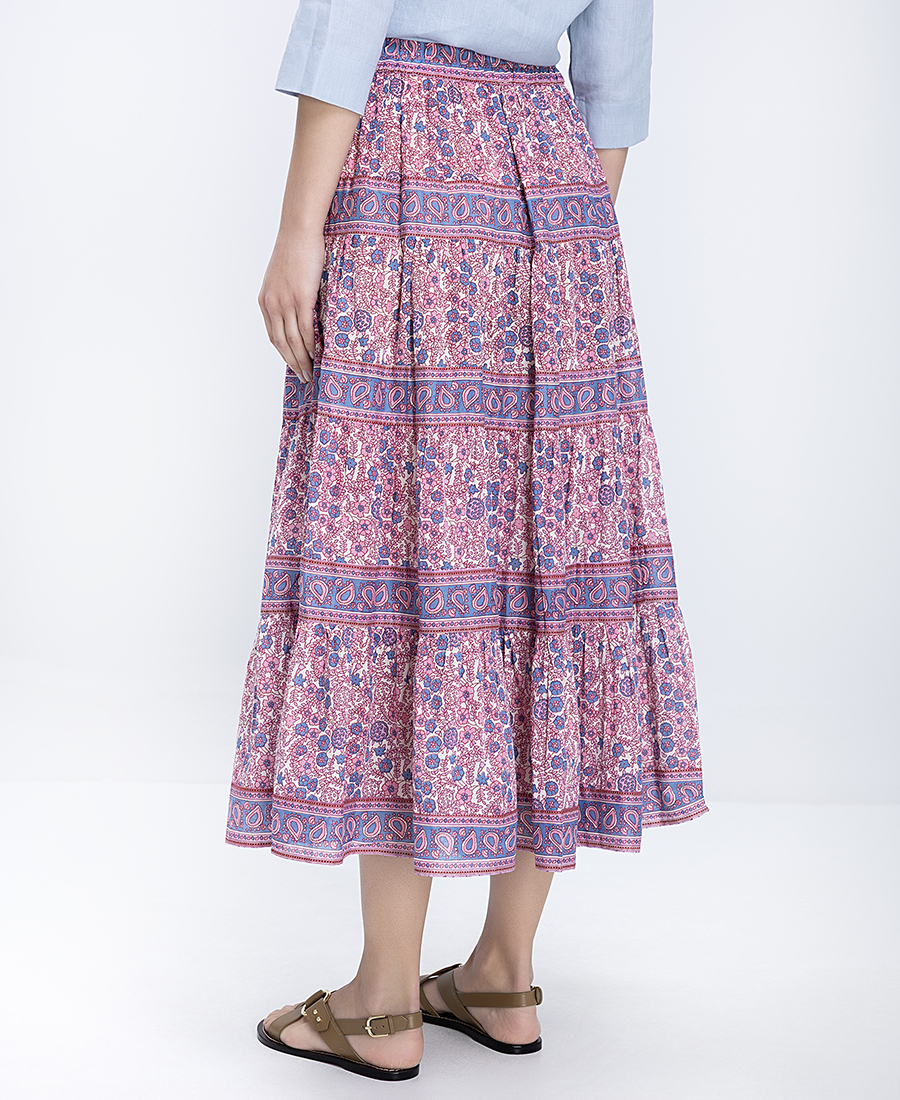 Petite Mendigote Paris Γυναικεία Φούστα Maxi Βαμβακερή Με Boho Print φωτογραφία