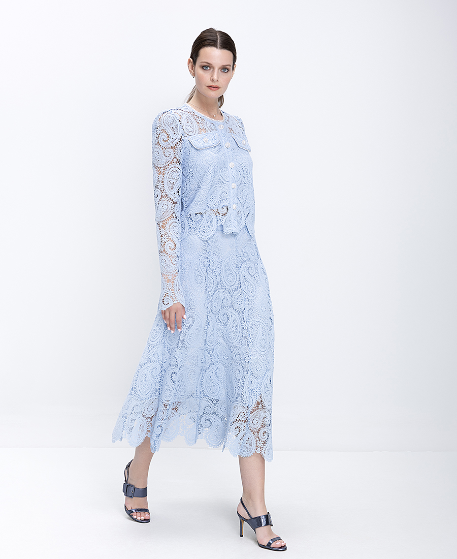 Paper Lace Γυναικεία Φούστα Midi Δαντελένια Με Κινηση φωτογραφία