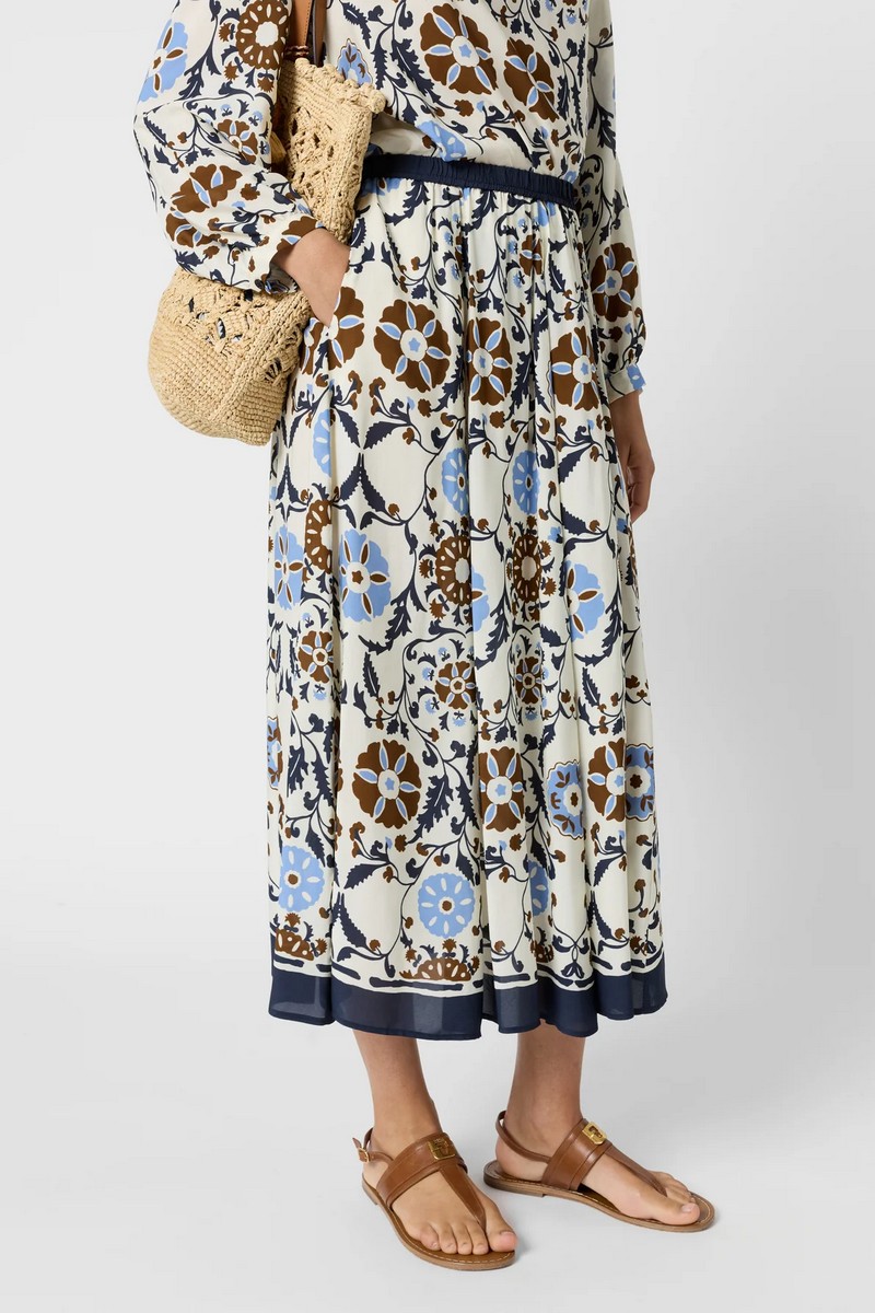 Gerard Darel Γυναικεία Maxi Φούστα Floral Flared Fit Με Vegetal Print