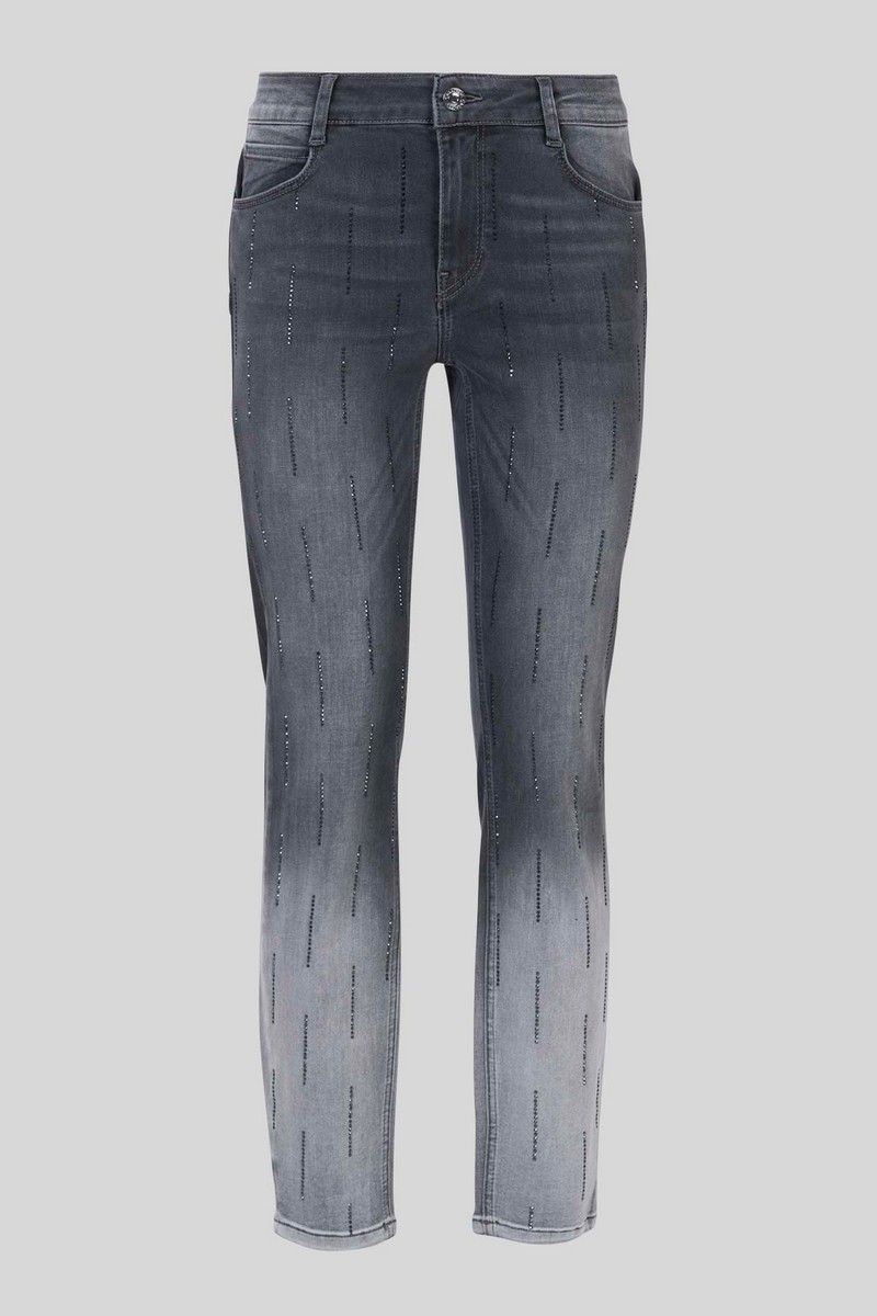 Caractere Γυναικείο Skinny Τζιν Παντελόνι με Στρας σε Γκρι φωτογραφία