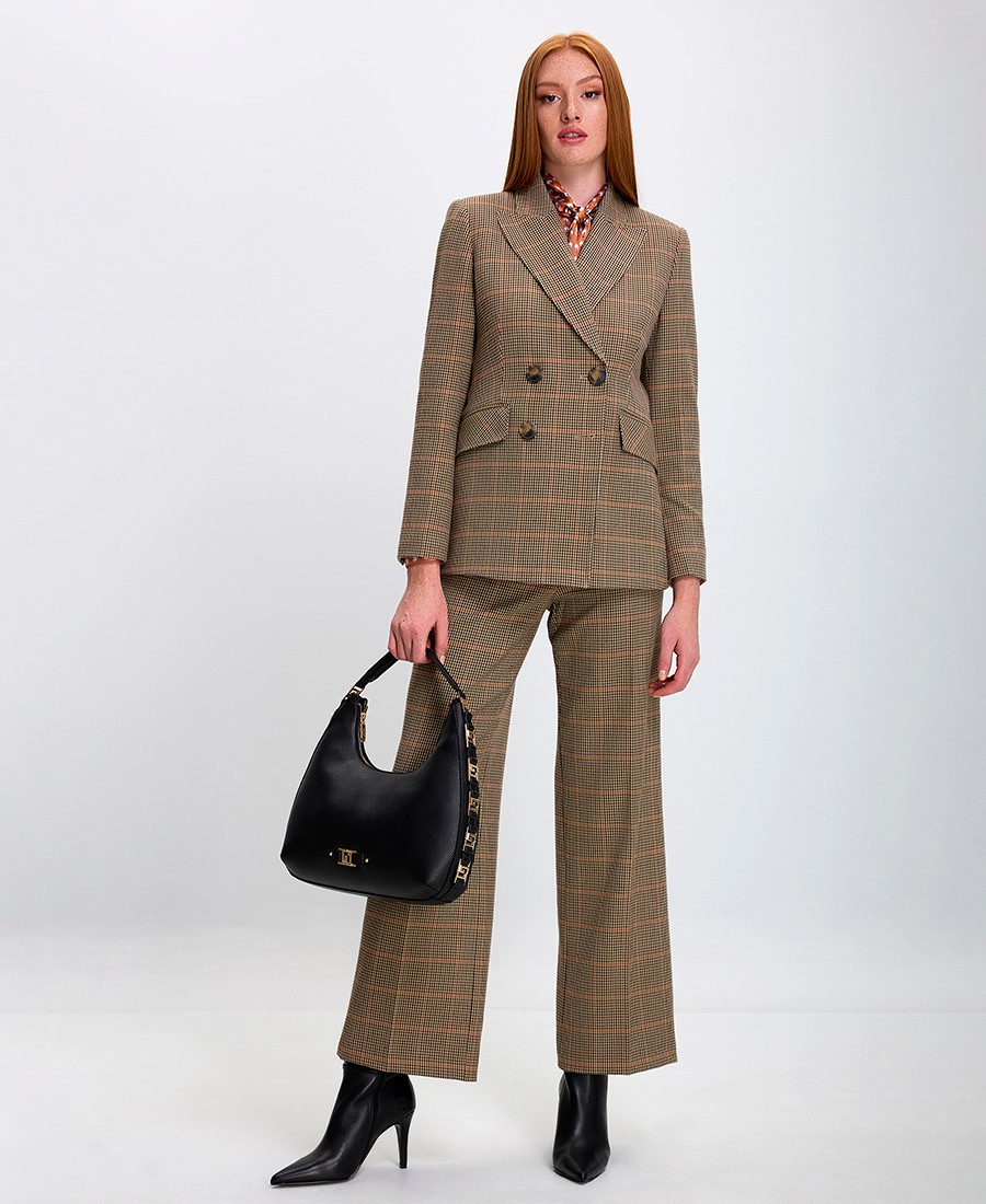 Γυναικείο Ψηλόμεσο Παντελόνι σε Καρό Μοτίβο και Άνετη Εφαρμογή φωτογραφία