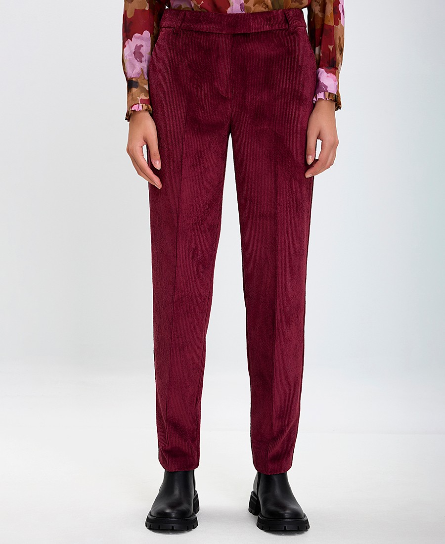 Γυναικείο Παντελόνι Κοτλέ Regular Fit Μπορντό
