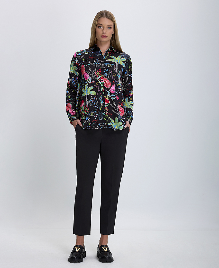 Gerry Weber Γυναικείο Ψηλόμεσο Παντελόνι Cropped σε Μαύρο φωτογραφία