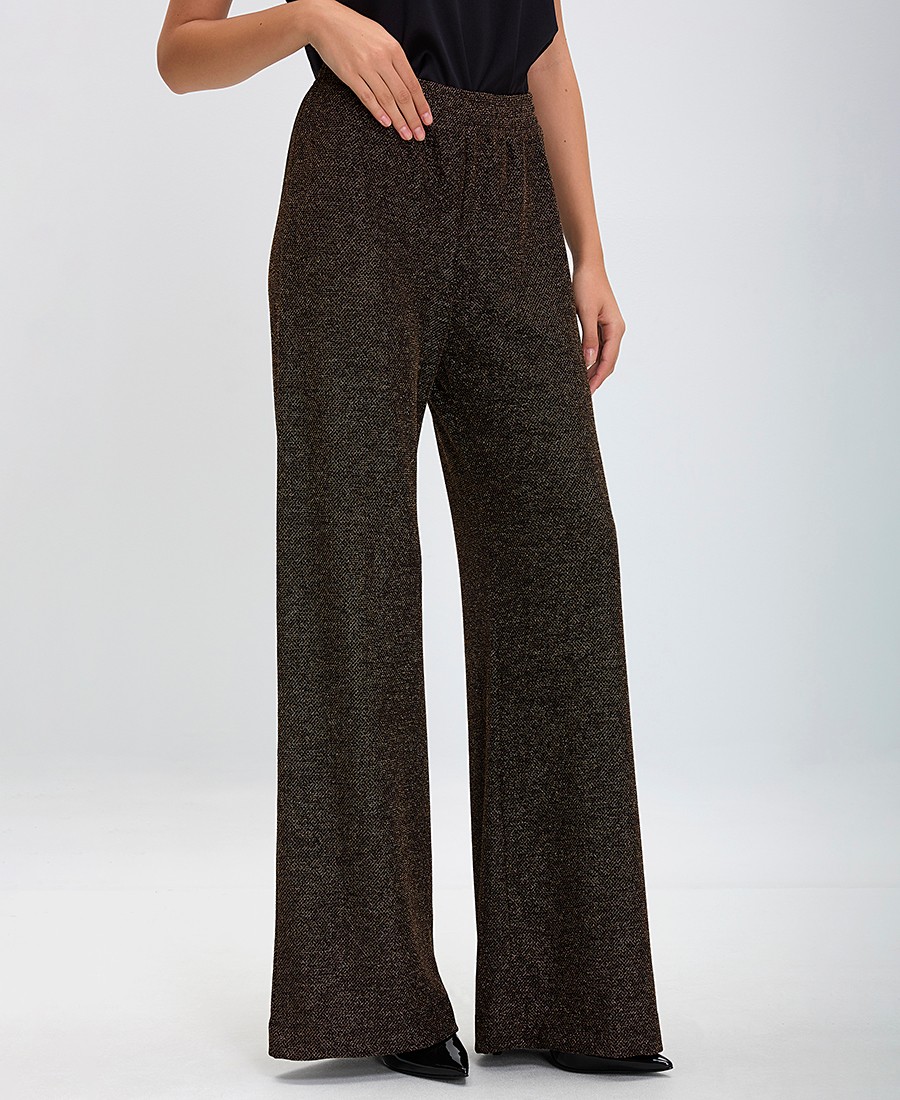 La Fee Maraboutee La Fee Maraboutee Γυναικεία Lurex Παντελόνα Loose Fit σε Μπρονζέ