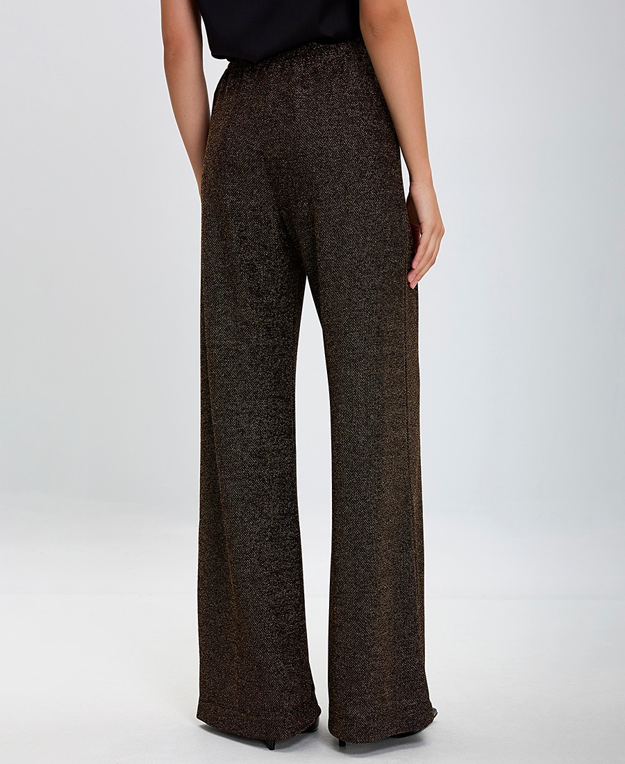 La Fee Maraboutee Γυναικεία Lurex Παντελόνα Loose Fit σε Μπρονζέ φωτογραφία