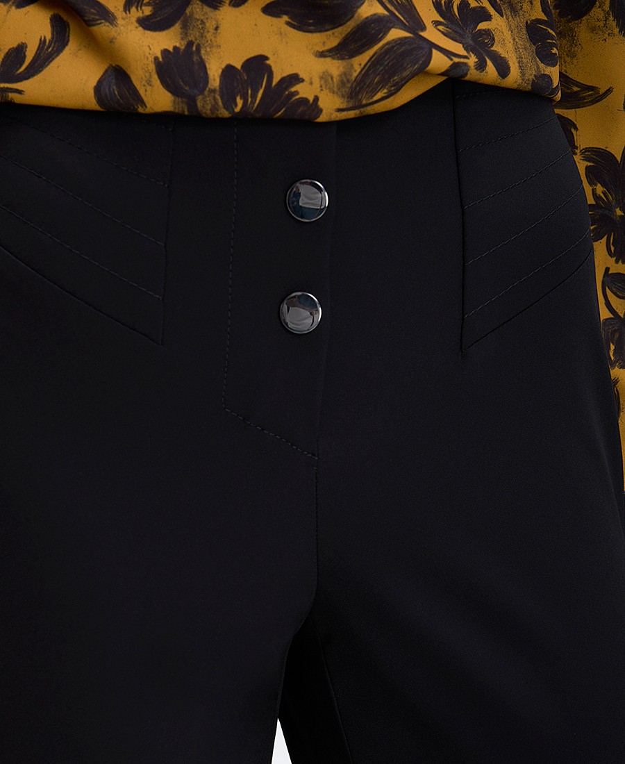 Penny Black Penny Black Γυναικείο Ψηλόμεσο Παντελόνι με Κουμπιά Slim Fit σε Μαύρο - 4