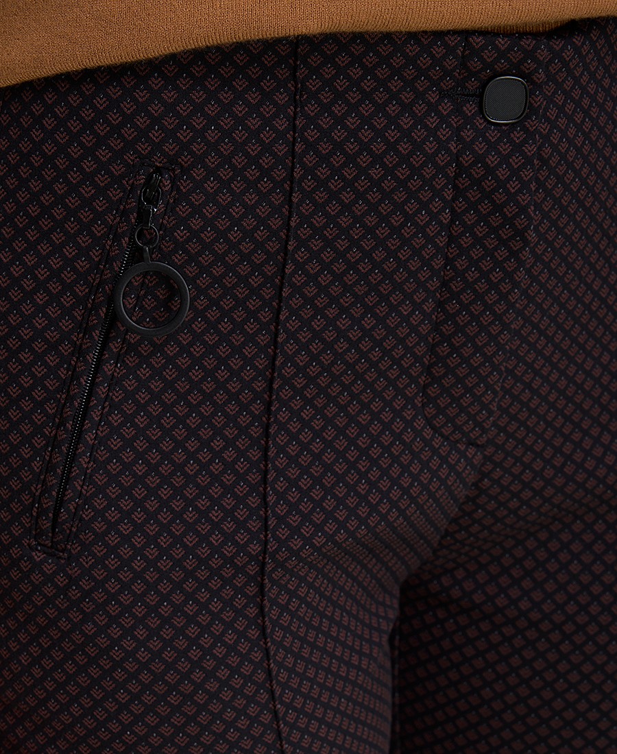 Γυναικείο Ελαστικό Παντελόνι Cropped με Γεωμετρικό Μοτίβο φωτογραφία