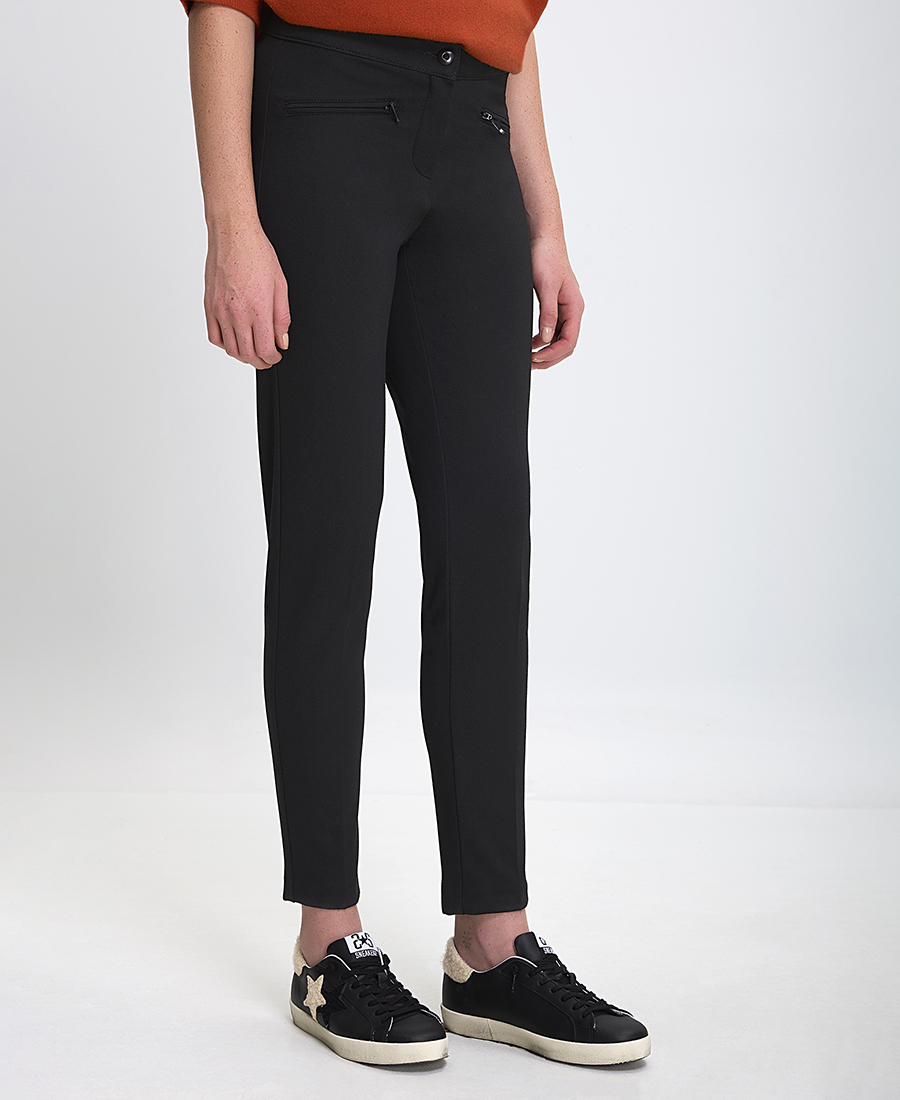  Γυναικείο Cropped Παντελόνι Slim Fit σε Μαύρο 2025