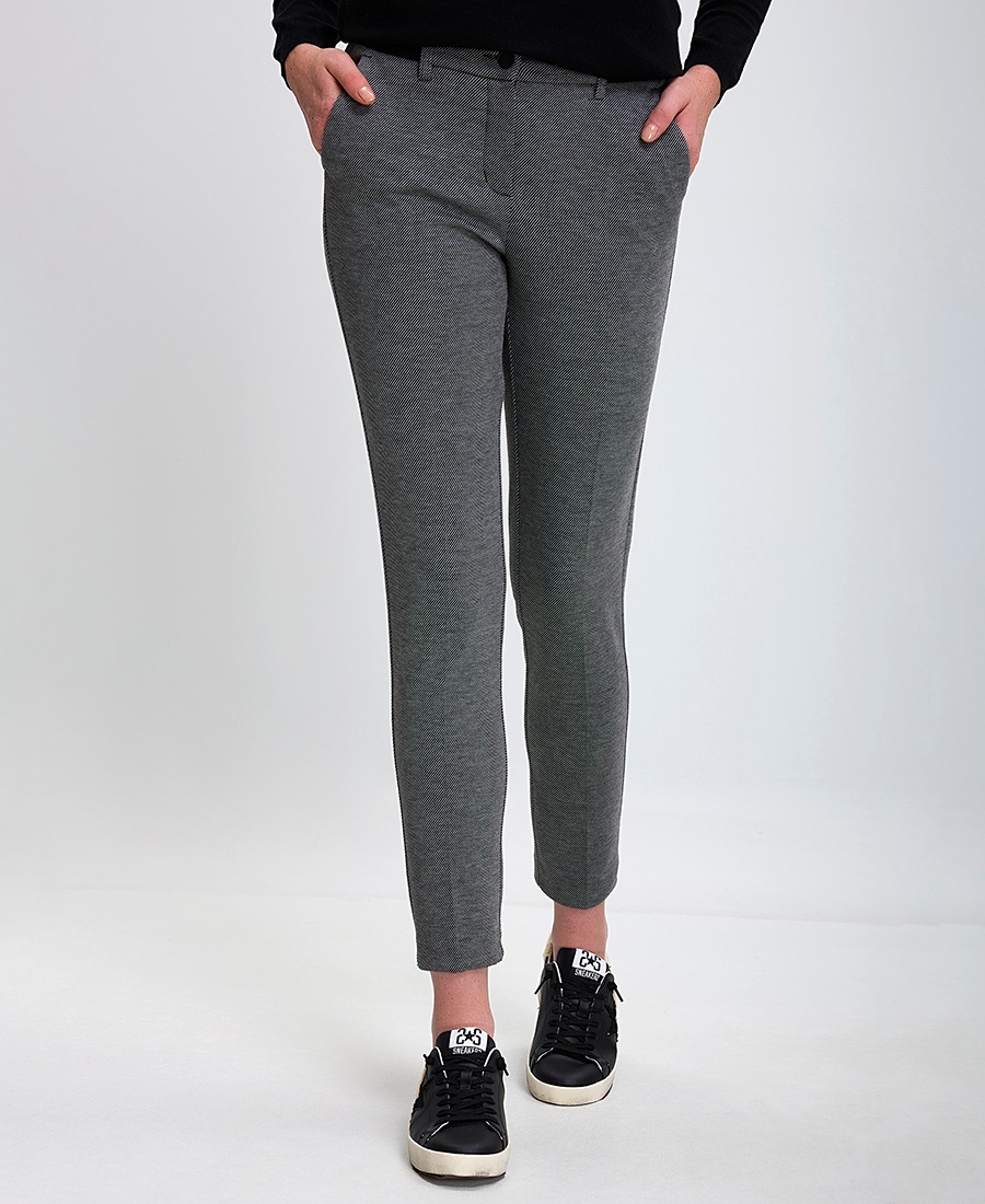 Mina Roo Γυναικεία Cropped Παντελόνι Ελαστικό Slim Fit σε Γκρι