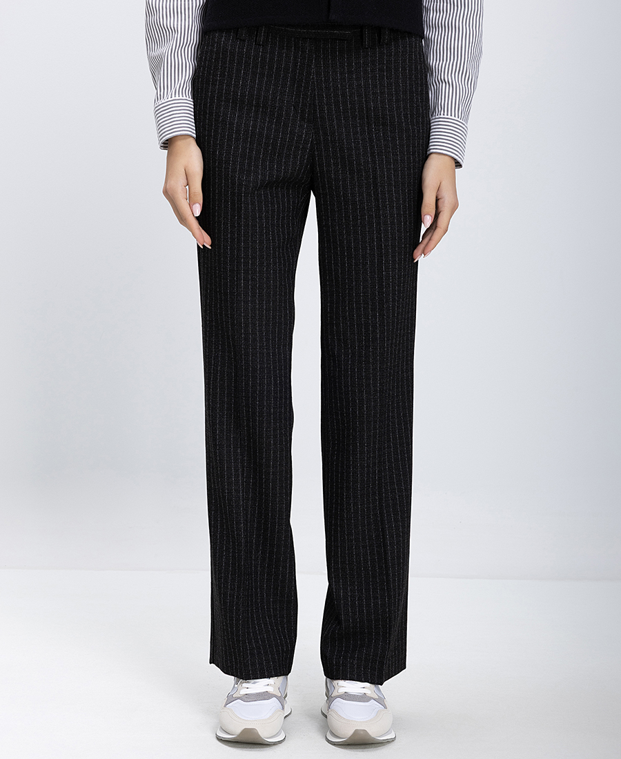 Γυναικείο Παντελόνι Straight Fit Με Διακριτικό Ριγέ Σχέδιο