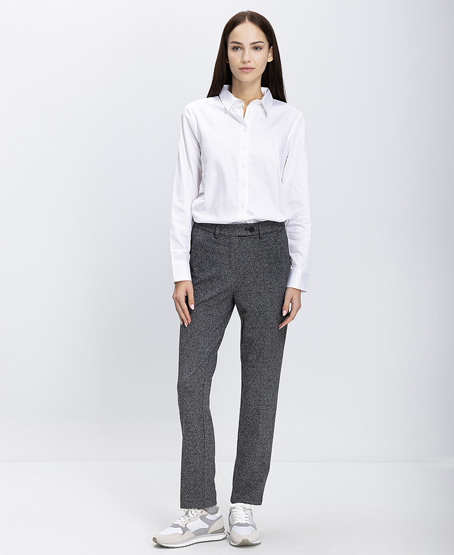 Γυναικείο Παντελόνι Straight Fit Με Διακριτική Υφή