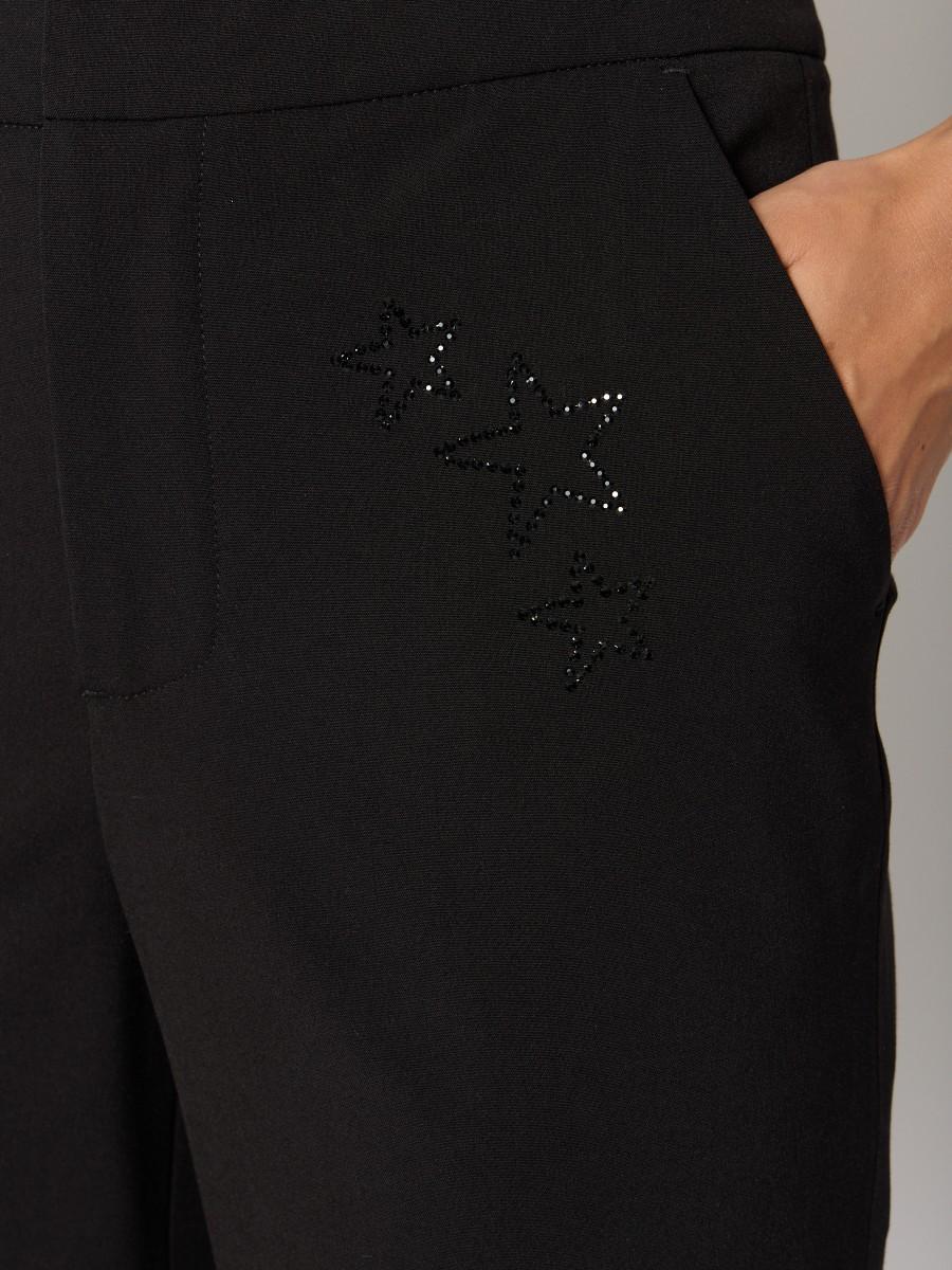 Berenice Γυναικείο Παντελόνι Flared Με Στρας Μαύρο φωτογραφία