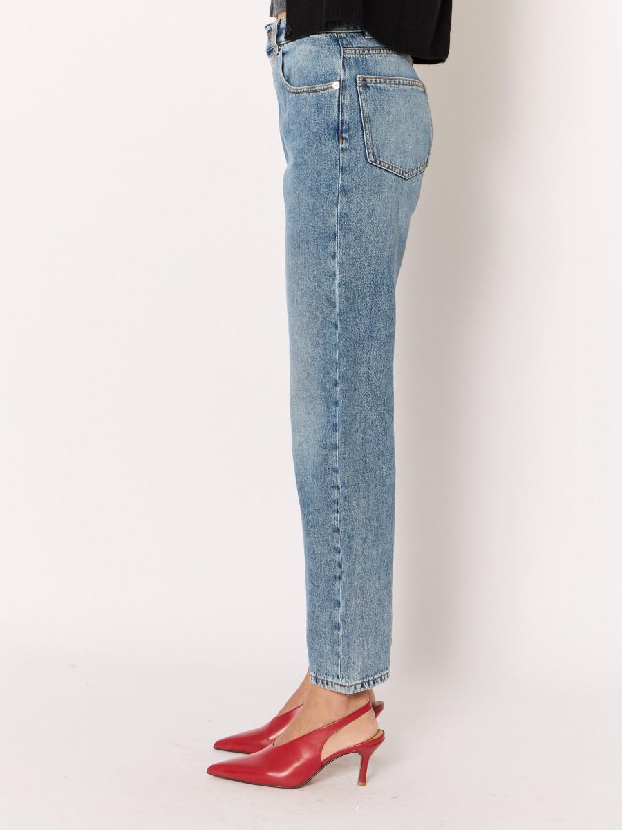 Berenice Γυναικείο Τζιν Wide-Leg Βαμβακερό Με Κουμπιά Light Denim φωτογραφία