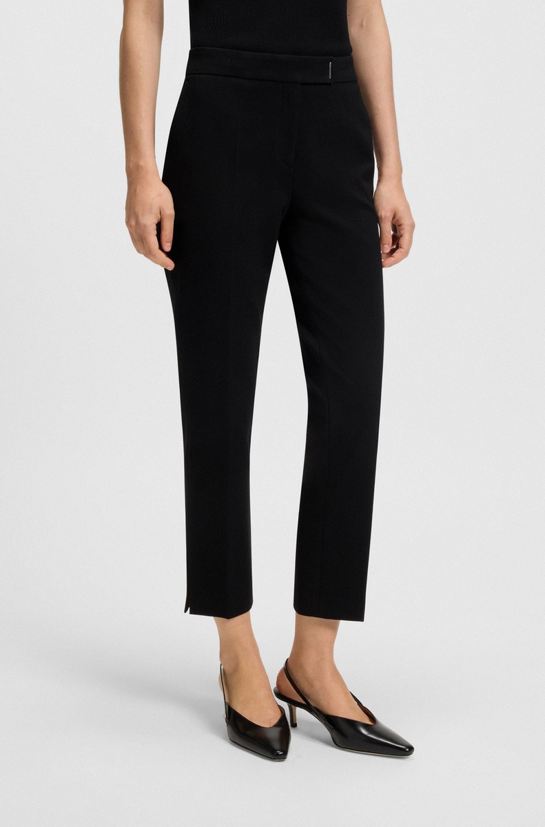 Boss Boss Γυναικείο Παντελόνι Slim Fit Από Ύφασμα Punto Milano Με Cropped Μήκος