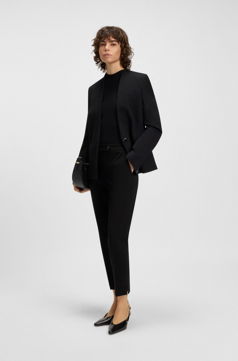 Boss Γυναικείο Παντελόνι Slim Fit Από Ύφασμα Punto Milano Με Cropped Μήκος φωτογραφία