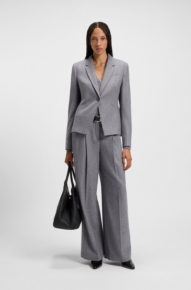 Boss Γυναικείο Παντελόνι Formal Straight Fit Flannel