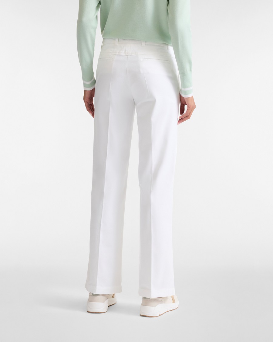 Harmont&Blaine Γυναικείο Παντελόνι Straight Fit Από Σατέν Lyocell Και Βαμβάκι Milk White φωτογραφία