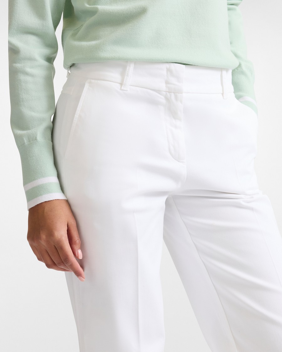 Harmont&Blaine Γυναικείο Παντελόνι Straight Fit Από Σατέν Lyocell Και Βαμβάκι Milk White φωτογραφία