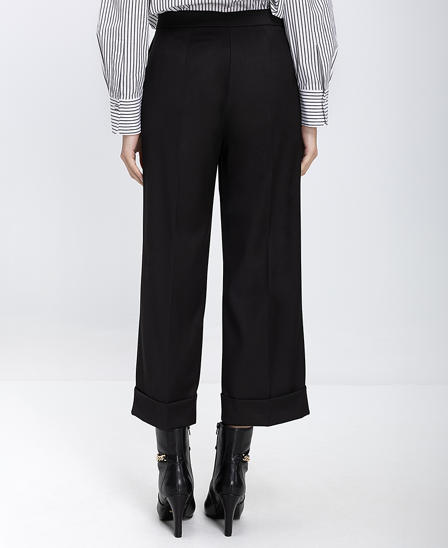 Laura Donini Γυναικείο Παντελόνι Wide Leg Cropped - 3