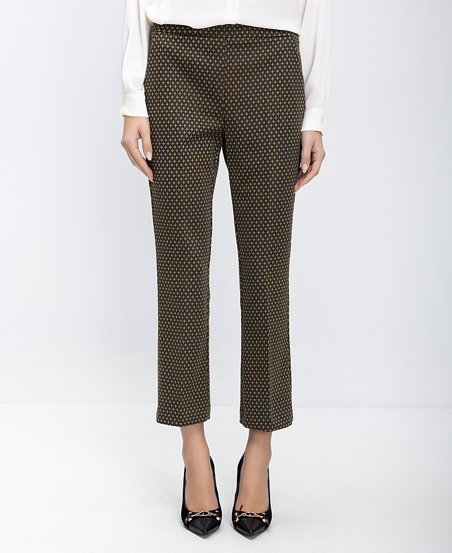 Γυναικείο Παντελόνι Εμπριμέ Cropped Straight Fit