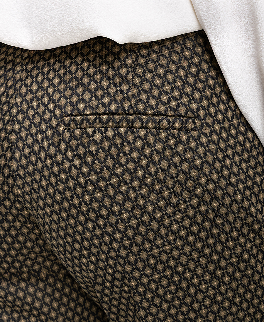 Laura Donini Γυναικείο Παντελόνι Εμπριμέ Cropped Straight Fit - 4