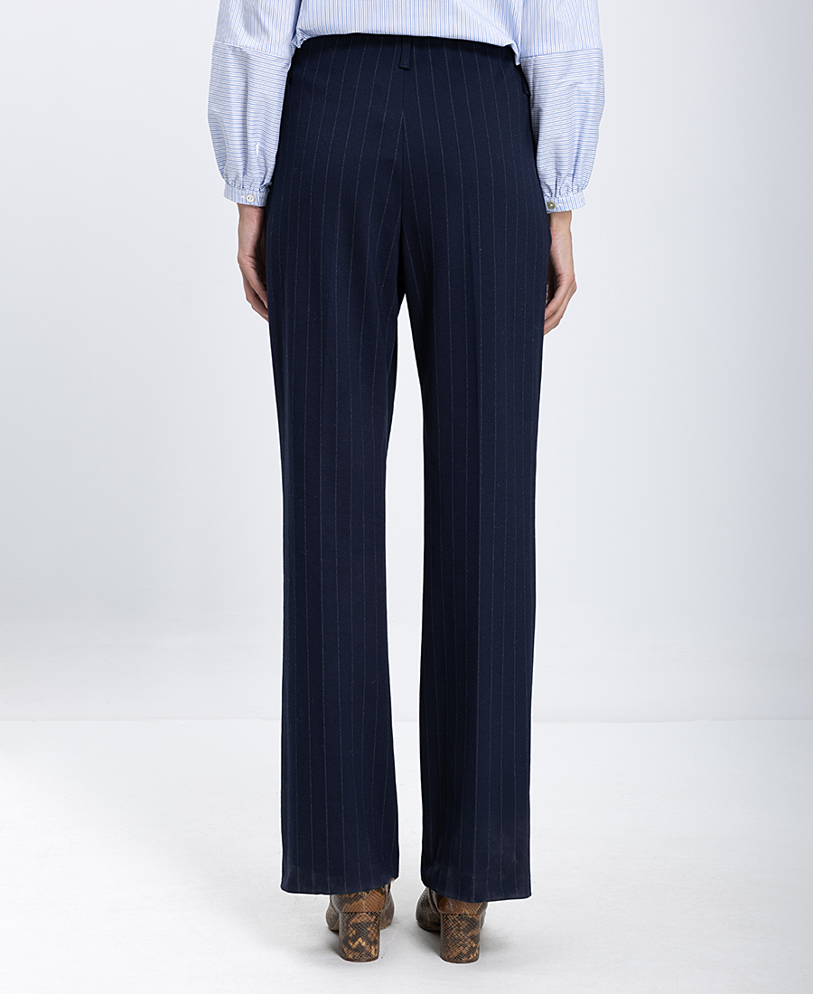 Γυναικείο Παντελόνι Με Ριγέ Σχέδιο Straight Fit φωτογραφία